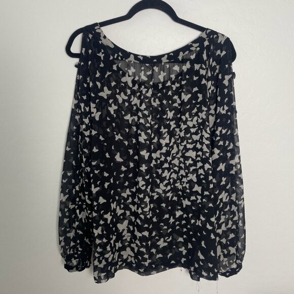 ⭐Butterfly Sheer Bow Tie Peasant Cottage Coquette Boho Hipster Hippie Art Blouse - Picture 3 of 7